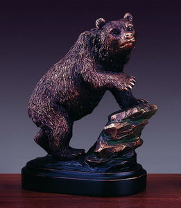 6" Bear On Rock Statue - Wall Street Treasures