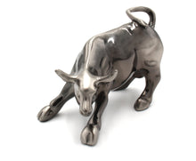 Load image into Gallery viewer, Small Wall Street Bull Statue - Pewter - Wall Street Treasures