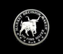 Load image into Gallery viewer, Bull and Bear 1 oz. Silver Coin - "Market Decision Maker" - Wall Street Treasures