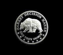 Load image into Gallery viewer, Bull and Bear 1 oz. Silver Coin - "Market Decision Maker" - Wall Street Treasures