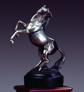 8" Silver Rearing Horse Statue - Wall Street Treasures