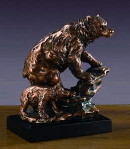 9.5" Bear with Cub Statue - Wall Street Treasures