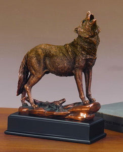 10.5" Howling Wolf Statue - Wall Street Treasures