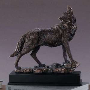 13" Large Howling Wolf Statue - Wall Street Treasures