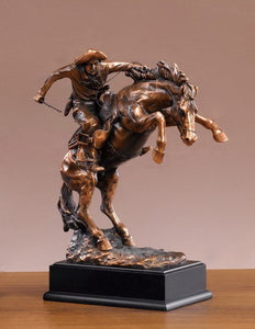 11" Western Cowboy on Horse Statue - Pony Express - Wall Street Treasures