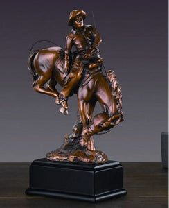 6.5" Western Rodeo Cowboy on Horse Statue - Wall Street Treasures