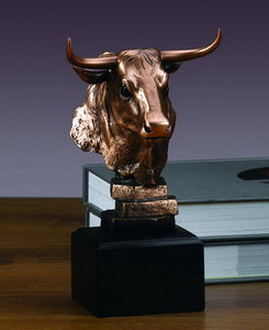 8" Wall Street Bull Head Statue - Wall Street Treasures