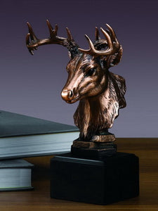8.5" Whitetail Deer Head Statue - Wall Street Treasures