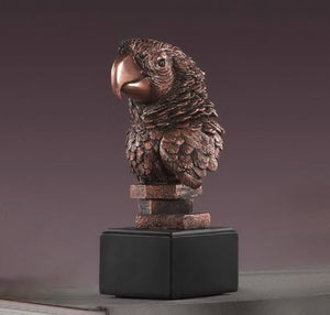 8" Parrot Head Statue - Wall Street Treasures