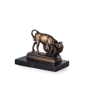 Wall Street Dueling Bull and Bear Statue - Bronze Finished Sculpture - Wall Street Treasures