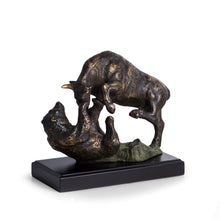Load image into Gallery viewer, Wall Street Dueling Bull and Bear Statue - Bronze Finished Sculpture - Wall Street Treasures