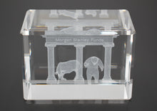 Load image into Gallery viewer, Morgan Stanley Crystal Bull and Bear Paperweight - Wall Street Treasures