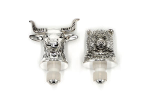 Neiman Marcus Bull and Bear Wine Bottle Stoppers