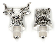 Load image into Gallery viewer, Neiman Marcus Bull and Bear Wine Bottle Stoppers
