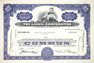 Lionel Corporation Stock Certificate - 1964 - Wall Street Treasures