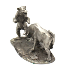 Load image into Gallery viewer, Pewter Bull and Bear Sculpture - Wall Street Treasures
