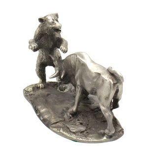 Pewter Bull and Bear Sculpture - Wall Street Treasures