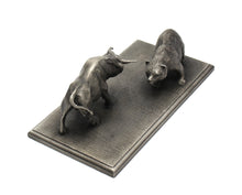 Load image into Gallery viewer, Vintage Pewter Bull and Bear Statue - Wall Street Treasures