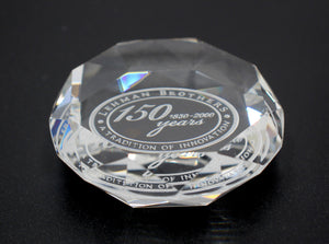 Lehman Brothers 150th Anniversary Crystal Paperweight