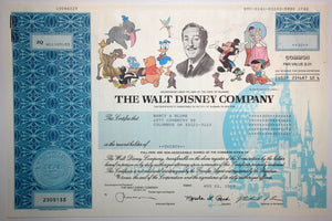 Walt Disney Company Stock Certificate - 2003 - Wall Street Treasures