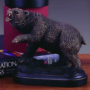 5" Bear Growling and Pawing Statue - Wall Street Treasures
