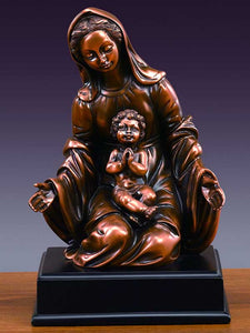 10" Mary & Jesus Statue - Bronze Finished Sculpture - Wall Street Treasures