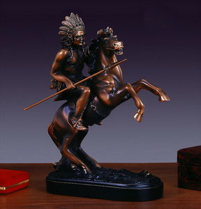 10.5" Indian Chief on Horse Statue - Wall Street Treasures