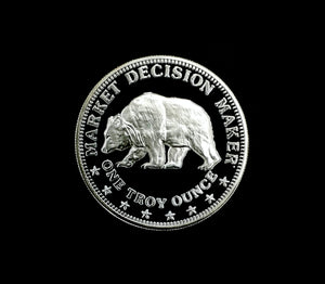Bull and Bear 1 oz. Silver Coin - "Market Decision Maker" - Wall Street Treasures