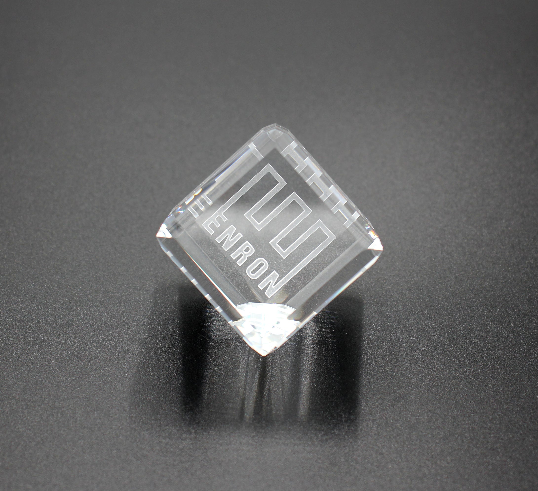 Enron Crystal Paperweight that can 
