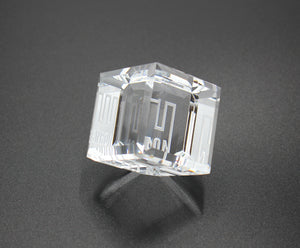 Enron Crystal Paperweight that can "Stand on its Edge" - 1.5" - Wall Street Treasures