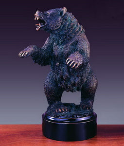 12" Bear Standing its Ground Statue - Wall Street Treasures