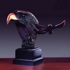 12" Eagle Head with Flying Eagle Statue - Wall Street Treasures