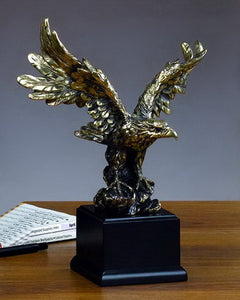 Gold Flying Eagle Statue - 2 Sizes - 11.5", 19.5" - Wall Street Treasures