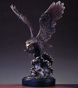 20" Eagle on Waves Statue - Wall Street Treasures