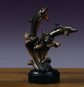12.5" Three Playing Dolphins Statue - Wall Street Treasures