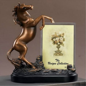 9.5" Horse Statue with Picture Frame - Wall Street Treasures