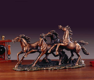 17.5" Four Running Horses Statue - Wall Street Treasures
