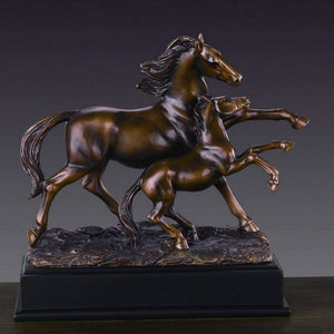 10" Mare with Foal Horse Statue - Wall Street Treasures