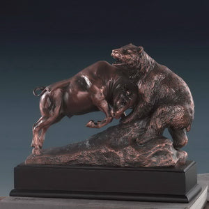 11" Wall Street Dueling Bull and Bear Statue - Wall Street Treasures