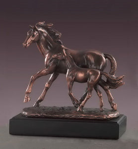 9.5" Mare with Foal Horse Statue - Wall Street Treasures
