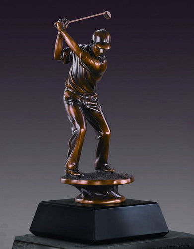 Male Golf Trophy - Bronzed Statue - 3 Sizes - 10