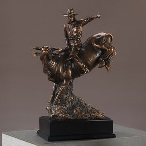 Western Cowboy - Bull Rider Statue - 2 Sizes - 6.5" & 11.5" - Wall Street Treasures