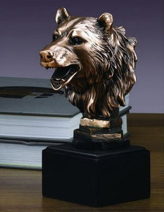8" Wall Street Bear Head Statue - Wall Street Treasures