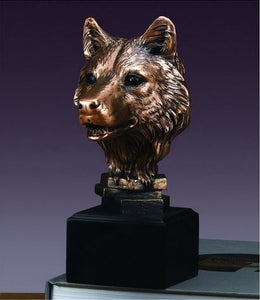 8" Wolf Head Statue - Wall Street Treasures