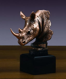 7.5" Rhinoceros Head Statue - Wall Street Treasures