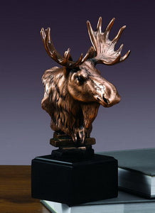 9" Moose Head Statue - Wall Street Treasures