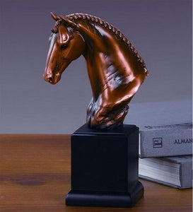 9" Braided Mane Horse Head Statue - Wall Street Treasures