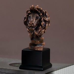 10" Lion Head Statue - Wall Street Treasures