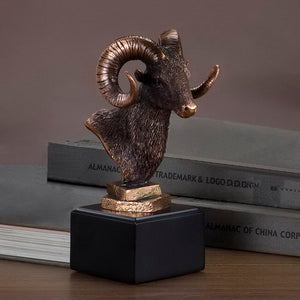 8" Bighorn Sheep - Ram Head Statue - Wall Street Treasures