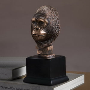 9" Gorilla Head Statue - Wall Street Treasures